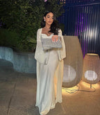 Cream Abaya Set