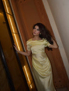 Draped Broad Neck Dress