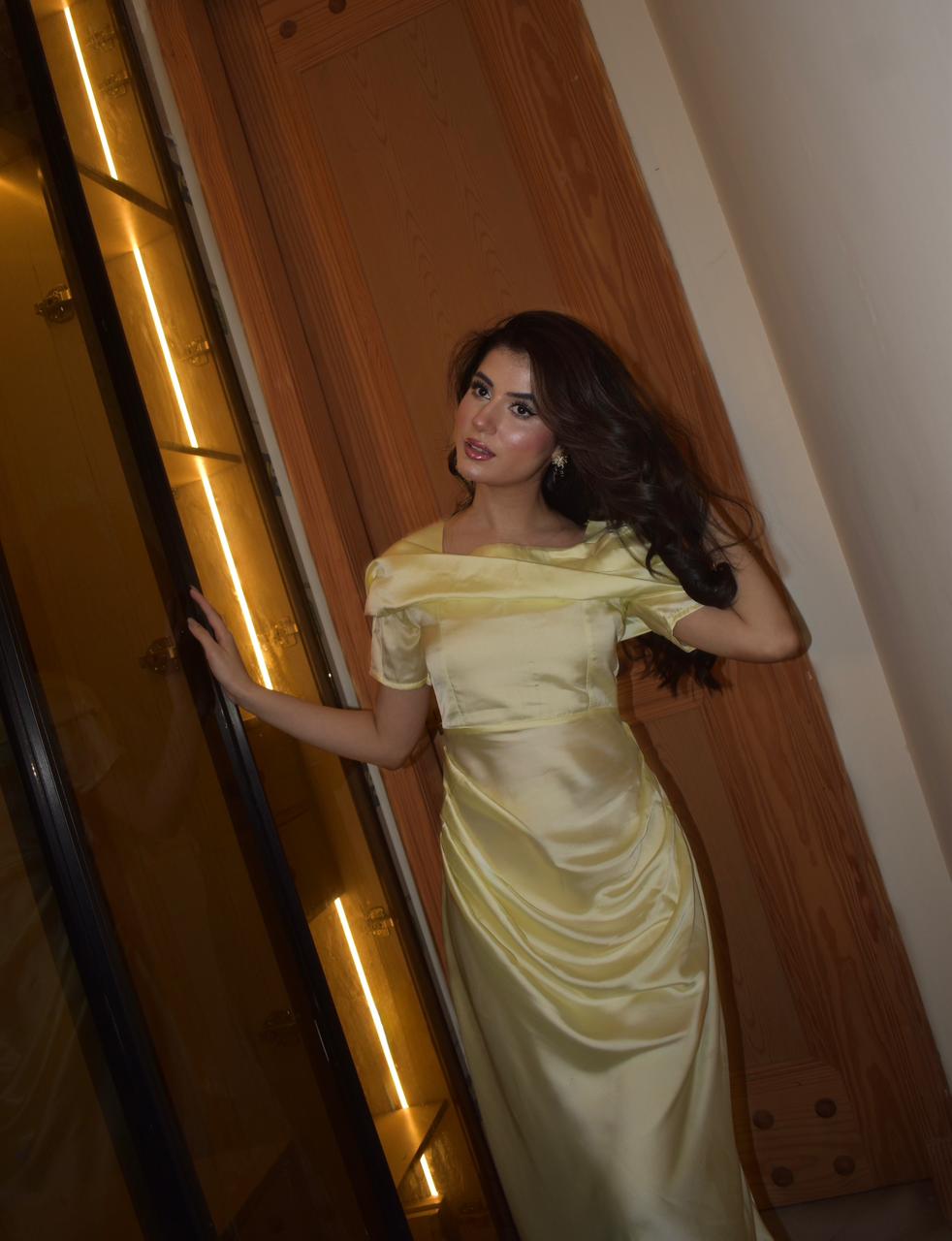 Draped Broad Neck Dress