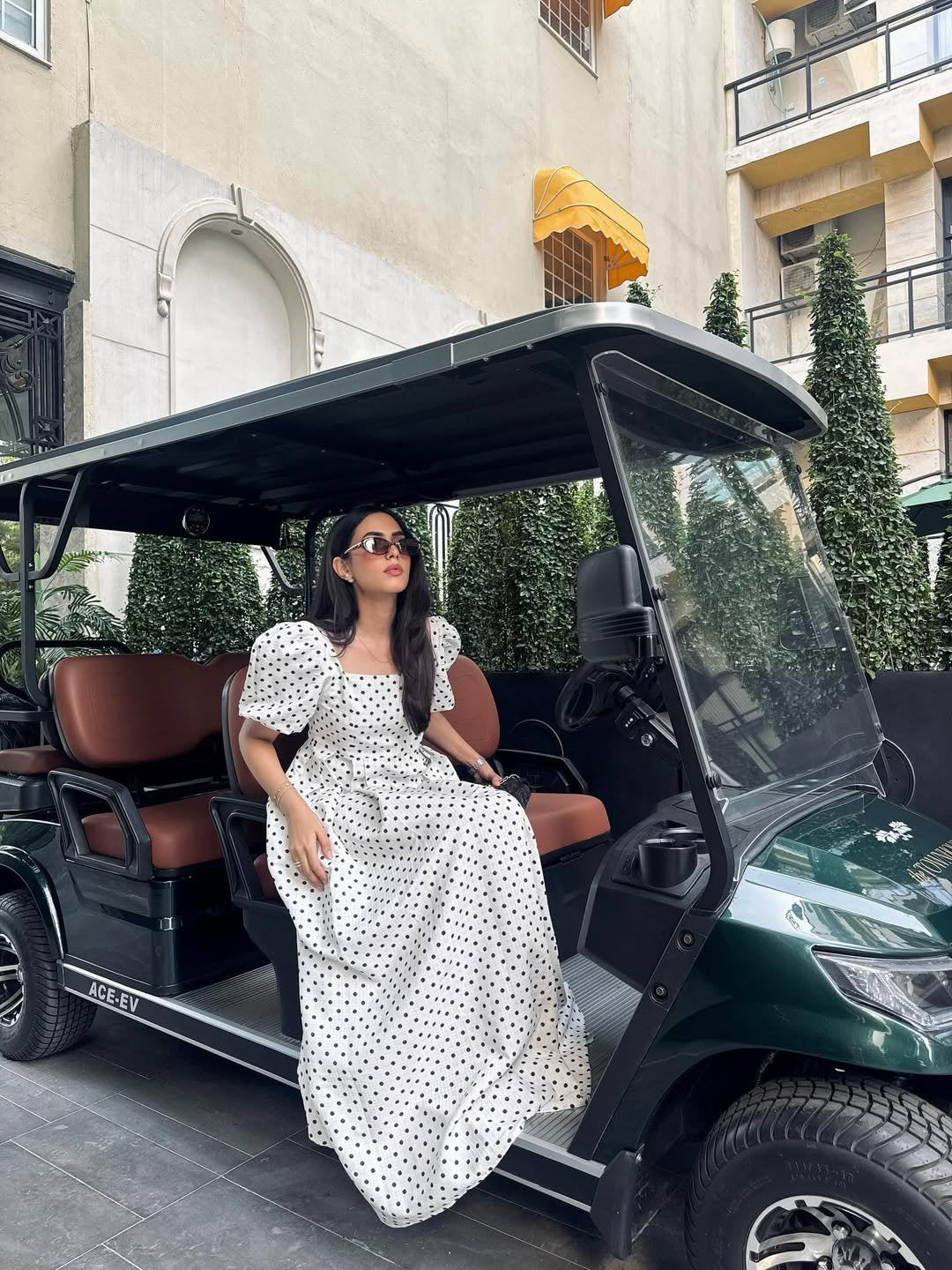 Long White Polka Dot Dress