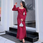 Red Gamine Full-Sleeved Dress