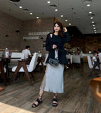 Satin Midi skirt