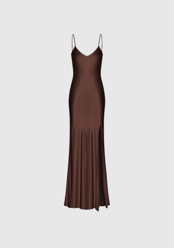 Chocolate Brown Slip Dress - Image 5